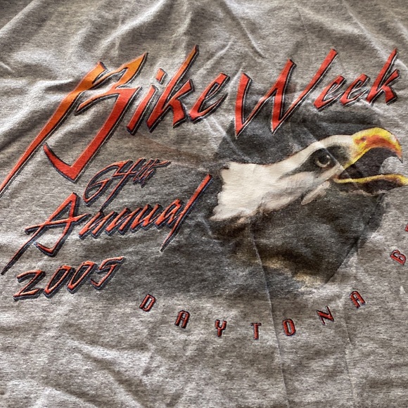 Daytona Beach Bike Week 64th Annual 2005 Eagle MotorCycleMens TShirt Large Grap - Picture 7 of 7